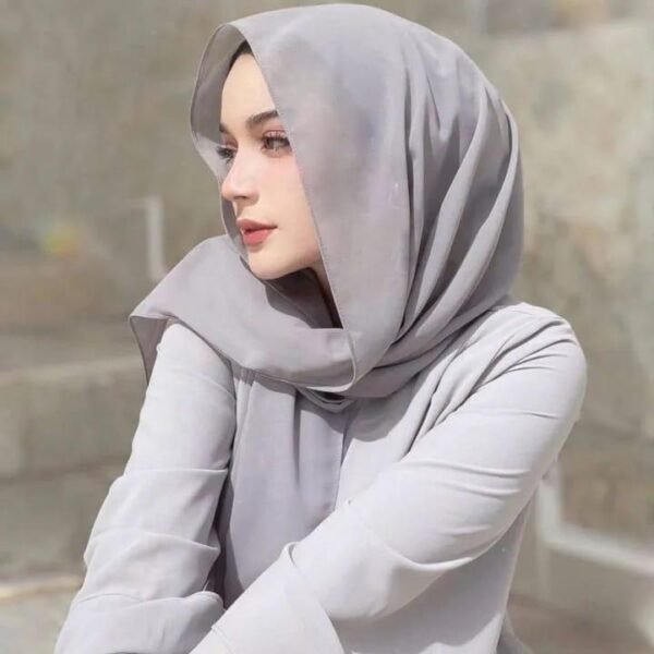 Women Chiffon Plain Hijab Scarf Grey